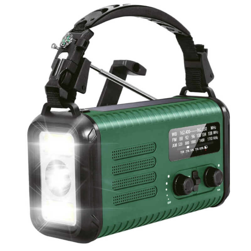 Noodradio AMFM - 20.000 mAh powerbank - Handzwengel - Zonne-energie