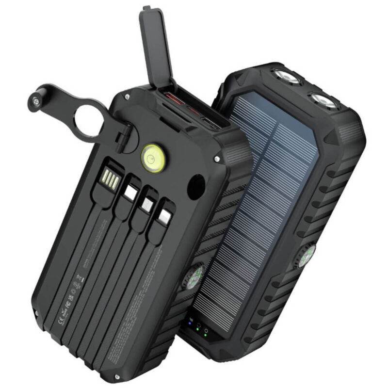 Powerbank – 20.000 mAh – Handslinger – Zonnepaneel