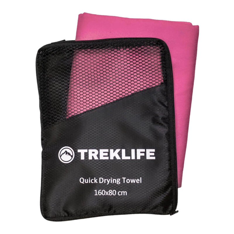 Sneldrogende microvezel handdoek – 160×80 cm – Roze